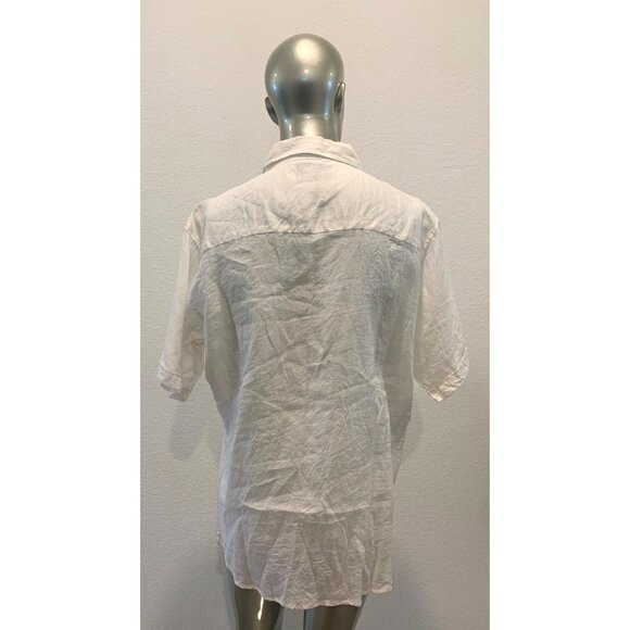 Empra White Linen Embroidered Button Up Shirt Size XL - Picture 4 of 13